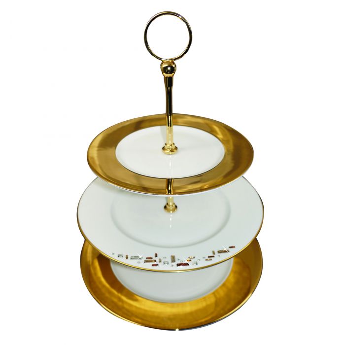3 tier top cake stand gold